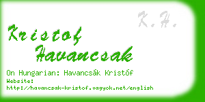 kristof havancsak business card